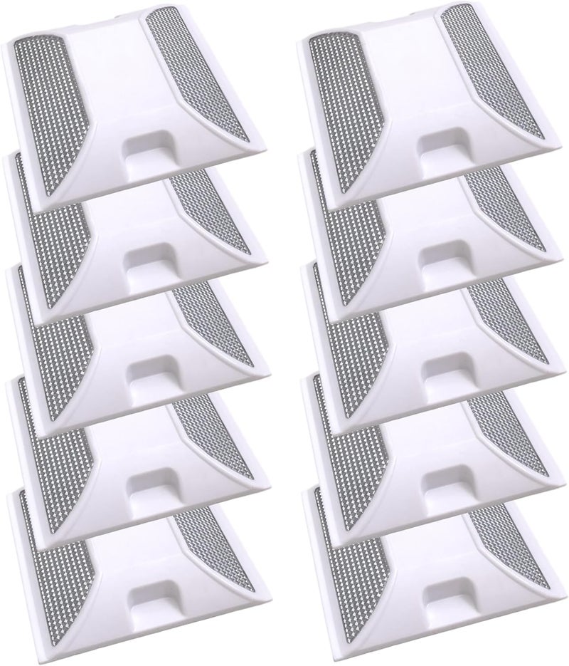 Merhoff Larkin Road Reflectors Pack of 10 | 4 by 4 inch Street Pavement & Asphalt Stud Markers | Great for Speed Bumps, Sidewalks, Pedestrian Crossings, Freeways & Driveways | Industrial Grade (White) - Image 1
